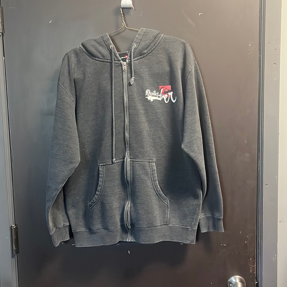 Black QUICKSILVER men's zip up hoodie large